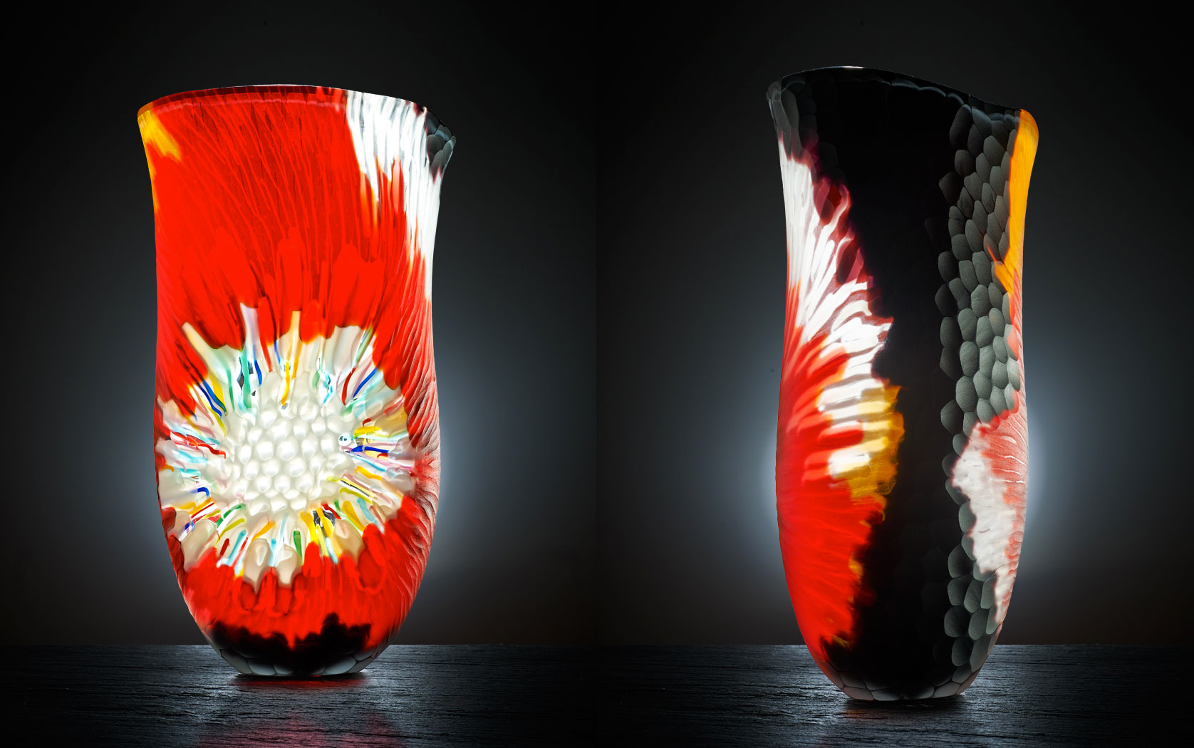 Explosion Vaso Rosso